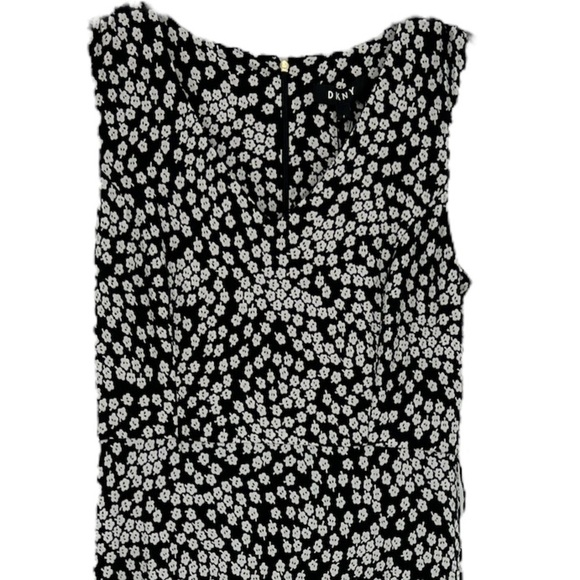 DKNY Womens Black Floral Sleeveless V Neck Maxi Dress SZ 4 - Picture 2 of 9